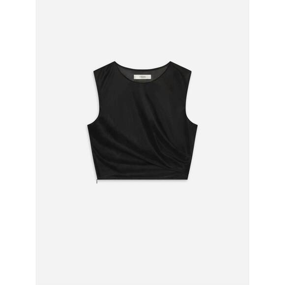NEW FRAME mesh twist tank top in black